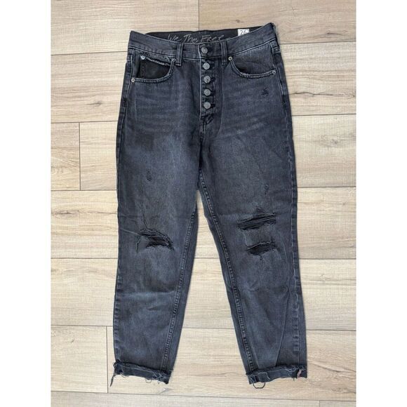 Free People We The Free High Rise Black Jeans Size 26  Distressed Women’s - Picture 2 of 4